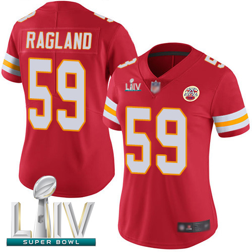 Chiefs #59 Reggie Ragland Red Team Color Super Bowl LIV Bound Women's Stitched Football Vapor Untouchable Limited Jersey
