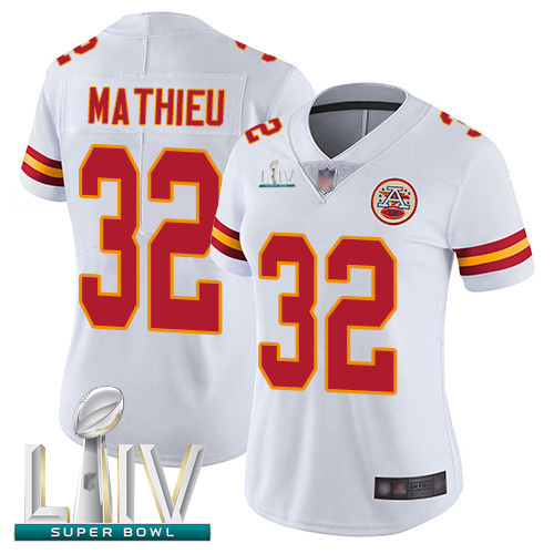 Chiefs #32 Tyrann Mathieu White Super Bowl LIV Bound Women's Stitched Football Vapor Untouchable Limited Jersey