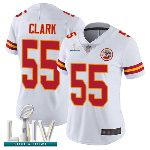 Chiefs #55 Frank Clark White Super Bowl LIV Bound Women's Stitched Football Vapor Untouchable Limited Jersey