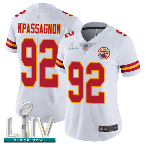 Chiefs #92 Tanoh Kpassagnon White Super Bowl LIV Bound Women's Stitched Football Vapor Untouchable Limited Jersey