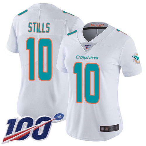Dolphins #10 Kenny Stills White Women's Stitched Football 100th Season Vapor Limited Jersey Dolphins #10 Kenny Stills White Women's Stitched Football 100th Season Vapor Limited Jersey