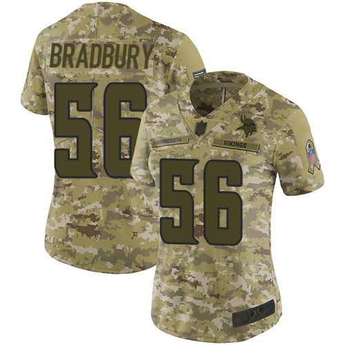 Vikings #56 Garrett Bradbury Camo Women's Stitched Football Limited 2018 Salute to Service Jersey Vikings #56 Garrett Bradbury Camo Women's Stitched Football Limited 2018 Salute to Service Jersey