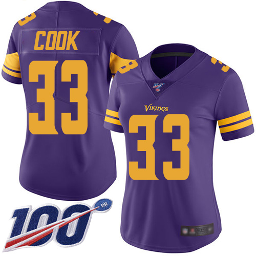 Vikings #33 Dalvin Cook Purple Women's Stitched Football Limited Rush 100th Season Jersey Vikings #33 Dalvin Cook Purple Women's Stitched Football Limited Rush 100th Season Jersey