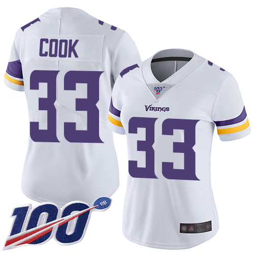 Vikings #33 Dalvin Cook White Women's Stitched Football 100th Season Vapor Limited Jersey Vikings #33 Dalvin Cook White Women's Stitched Football 100th Season Vapor Limited Jersey