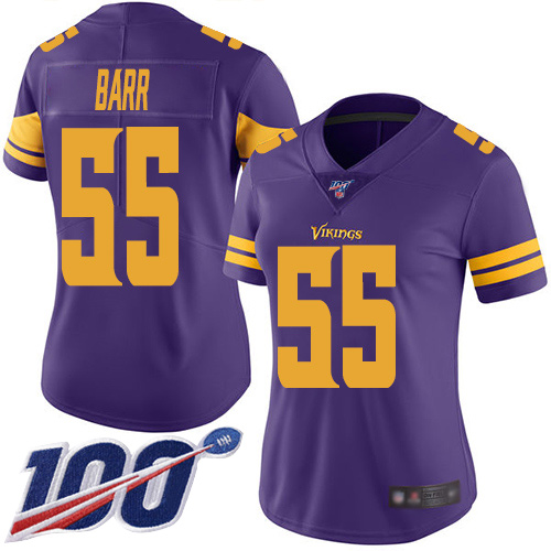 Vikings #55 Anthony Barr Purple Women's Stitched Football Limited Rush 100th Season Jersey Vikings #55 Anthony Barr Purple Women's Stitched Football Limited Rush 100th Season Jersey