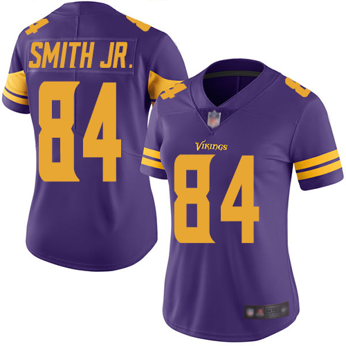 Vikings #84 Irv Smith Jr. Purple Women's Stitched Football Limited Rush Jersey Vikings #84 Irv Smith Jr. Purple Women's Stitched Football Limited Rush Jersey