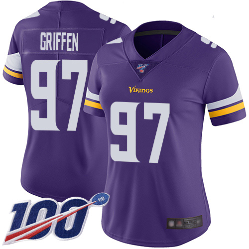 Vikings #97 Everson Griffen Purple Team Color Women's Stitched Football 100th Season Vapor Limited Jersey Vikings #97 Everson Griffen Purple Team Color Women's Stitched Football 100th Season Vapor Limited Jersey