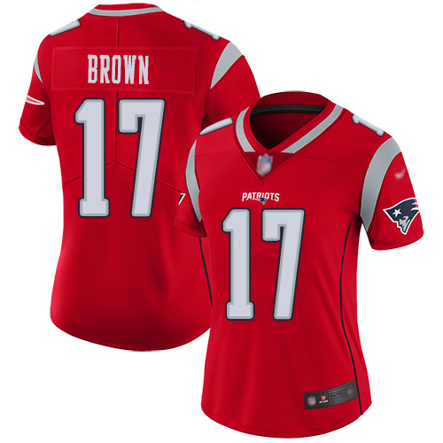 Patriots #17 Antonio Brown Red Women's Stitched Football Limited Inverted Legend Jersey Patriots #17 Antonio Brown Red Women's Stitched Football Limited Inverted Legend Jersey