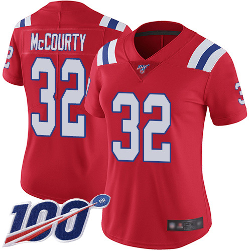 Patriots #32 Devin McCourty Red Alternate Women's Stitched Football 100th Season Vapor Limited Jersey Patriots #32 Devin McCourty Red Alternate Women's Stitched Football 100th Season Vapor Limited Jersey