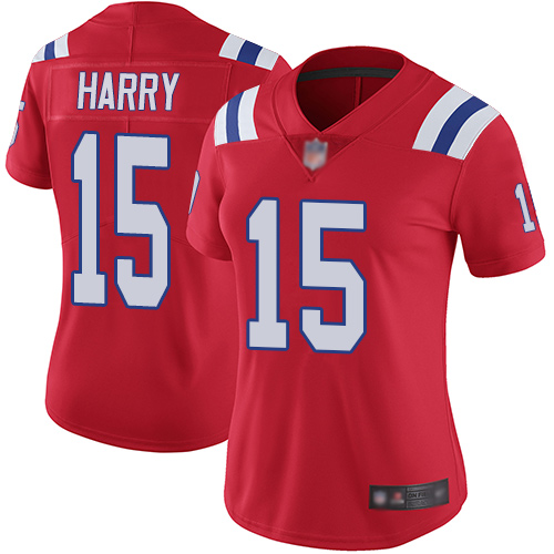 Patriots #15 N'Keal Harry Red Alternate Women's Stitched Football Vapor Untouchable Limited Jersey