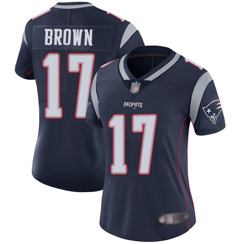 Patriots #17 Antonio Brown Navy Blue Team Color Women's Stitched Football Vapor Untouchable Limited Jersey