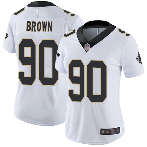 Nike Saints #90 Malcom Brown White Women's Stitched NFL Vapor Untouchable Limited Jersey