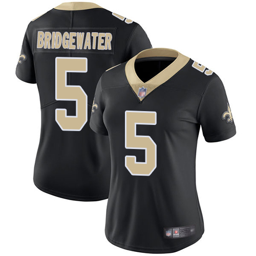 Saints #5 Teddy Bridgewater Black Team Color Women's Stitched Football Vapor Untouchable Limited Jersey