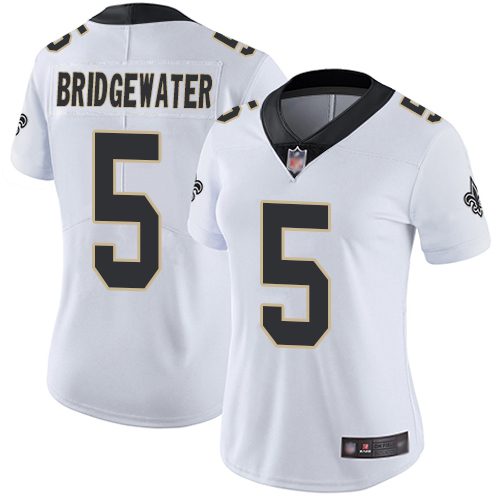 Saints #5 Teddy Bridgewater White Women's Stitched Football Vapor Untouchable Limited Jersey