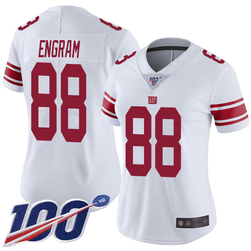 Giants #88 Evan Engram White Women's Stitched Football 100th Season Vapor Limited Jersey