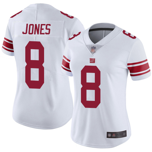 Giants #8 Daniel Jones White Women's Stitched Football Vapor Untouchable Limited Jersey