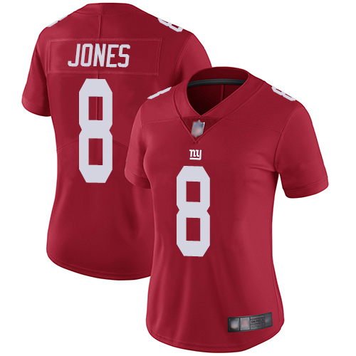 Giants #8 Daniel Jones Red Alternate Women's Stitched Football Vapor Untouchable Limited Jersey