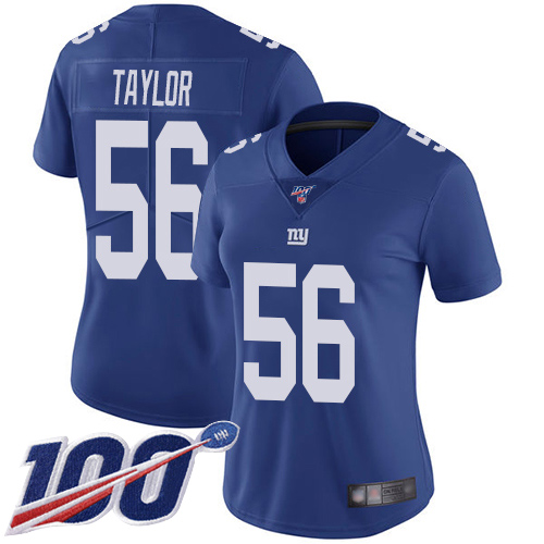 Giants #56 Lawrence Taylor Royal Blue Team Color Women's Stitched Football 100th Season Vapor Limited Jersey Giants #56 Lawrence Taylor Royal Blue Team Color Women's Stitched Football 100th Season Vapor Limited Jersey