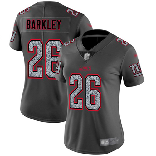 Giants #26 Saquon Barkley Gray Static Women's Stitched Football Vapor Untouchable Limited Jersey