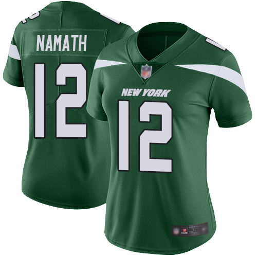 Nike Jets #12 Joe Namath Green Team Color Women's Stitched NFL Vapor Untouchable Limited Jersey