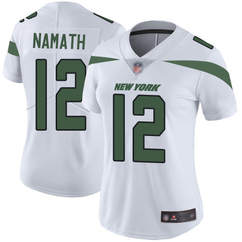 Nike Jets #12 Joe Namath White Women's Stitched NFL Vapor Untouchable Limited Jersey