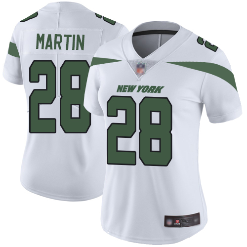 Nike Jets #28 Curtis Martin White Women's Stitched NFL Vapor Untouchable Limited Jersey