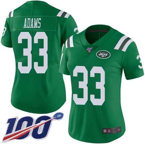 Jets #33 Jamal Adams Green Women's Stitched Football Limited Rush 100th Season Jersey