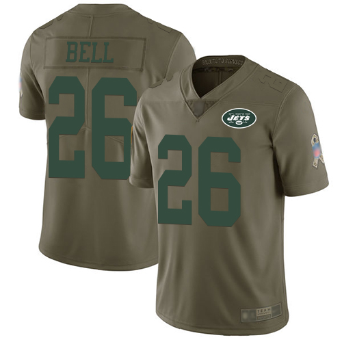 Nike Jets #26 Le'Veon Bell Olive Women's Stitched NFL Limited 2017 Salute to Service Jersey