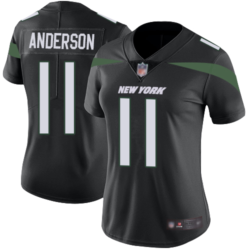 Nike Jets #11 Robby Anderson Black Alternate Women's Stitched NFL Vapor Untouchable Limited Jersey