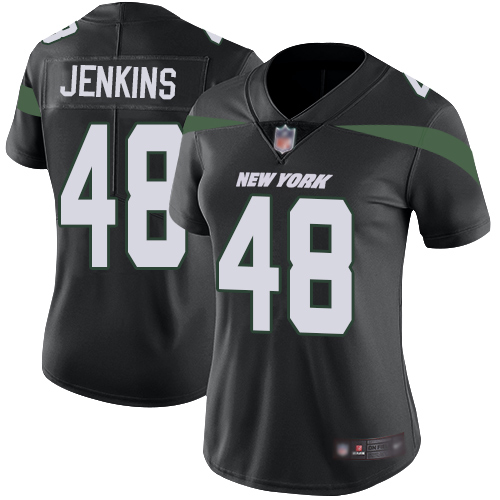 Nike Jets #48 Jordan Jenkins Black Alternate Women's Stitched NFL Vapor Untouchable Limited Jersey