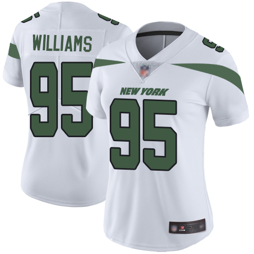 Nike Jets #95 Quinnen Williams White Women's Stitched NFL Vapor Untouchable Limited Jersey