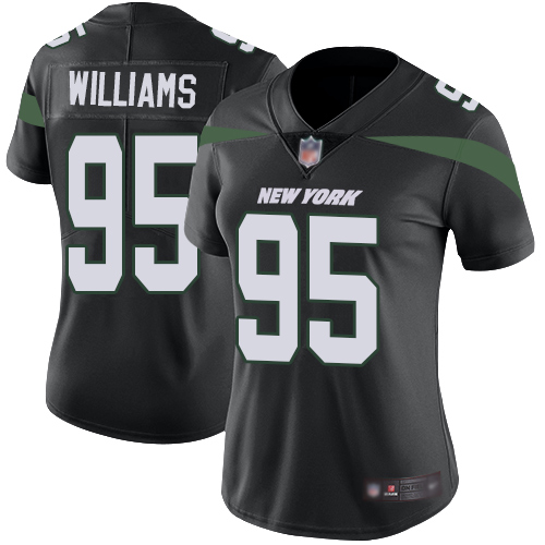 Nike Jets #95 Quinnen Williams Black Alternate Women's Stitched NFL Vapor Untouchable Limited Jersey