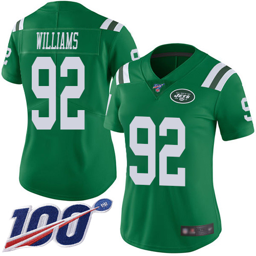 Jets #92 Leonard Williams Green Women's Stitched Football Limited Rush 100th Season Jersey
