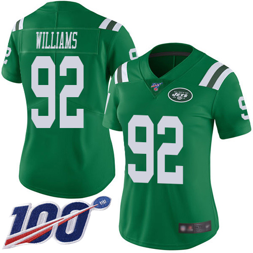 Jets #92 Leonard Williams Green Women's Stitched Football Limited Rush 100th Season Jersey Jets #92 Leonard Williams Green Women's Stitched Football Limited Rush 100th Season Jersey