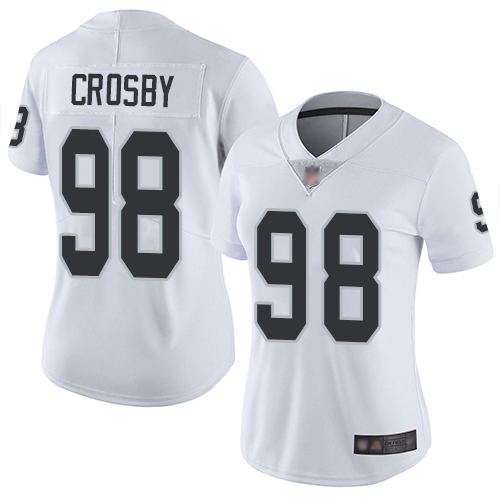 Raiders #98 Maxx Crosby White Women's Stitched Football Vapor Untouchable Limited Jersey