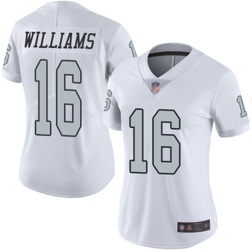 Raiders #16 Tyrell Williams White Women's Stitched Football Limited Rush Jersey