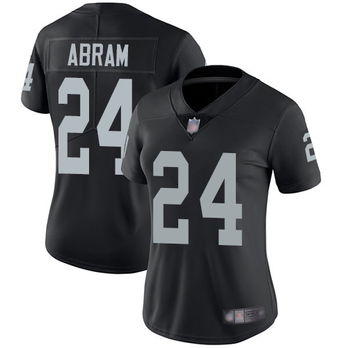 Raiders #24 Johnathan Abram Black Team Color Women's Stitched Football Vapor Untouchable Limited Jersey