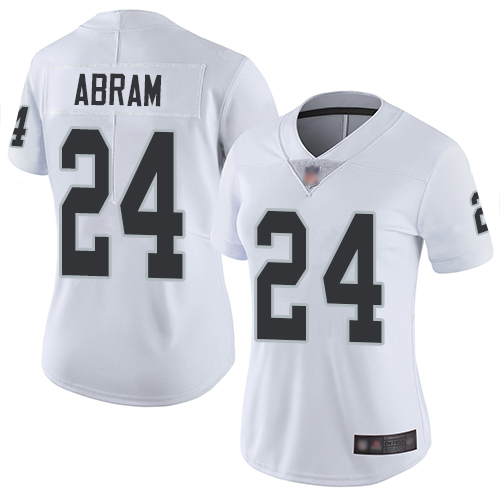 Raiders #24 Johnathan Abram White Women's Stitched Football Vapor Untouchable Limited Jersey