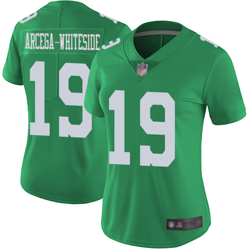 Eagles #19 JJ Arcega-Whiteside Green Women's Stitched Football Limited Rush Jersey Eagles #19 JJ Arcega-Whiteside Green Women's Stitched Football Limited Rush Jersey