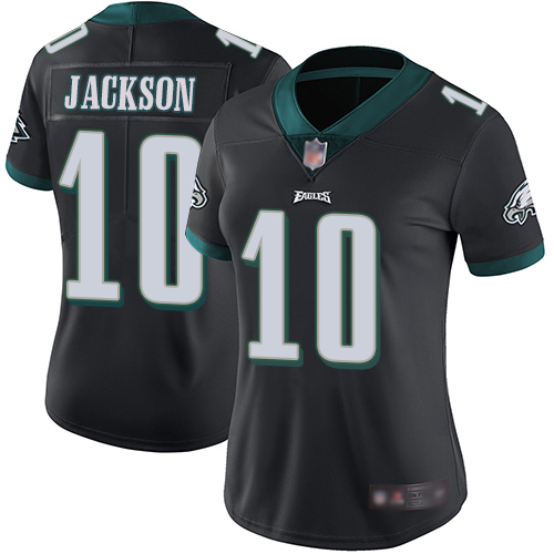 Nike Eagles #10 DeSean Jackson Black Alternate Women's Stitched NFL Vapor Untouchable Limited Jersey