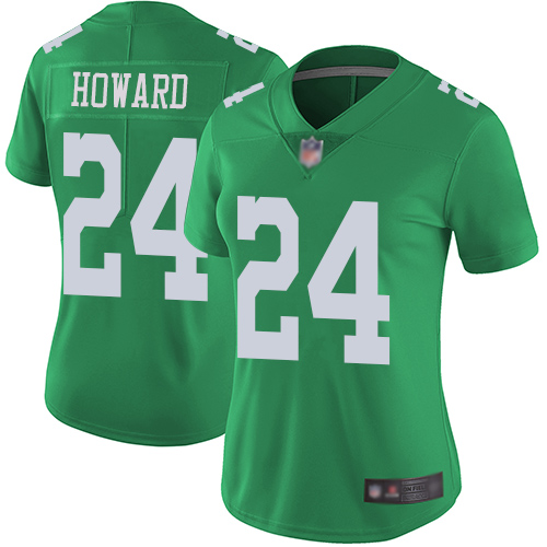 Eagles #24 Jordan Howard Green Women's Stitched Football Limited Rush Jersey