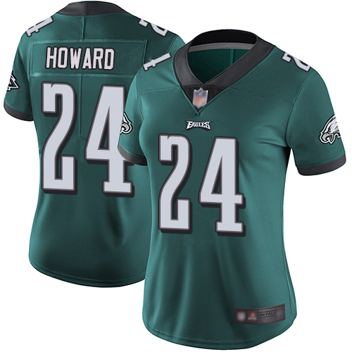 Eagles #24 Jordan Howard Midnight Green Team Color Women's Stitched Football Vapor Untouchable Limited Jersey