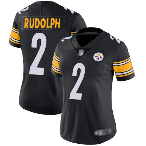 Steelers #2 Mason Rudolph Black Team Color Women's Stitched Football Vapor Untouchable Limited Jersey