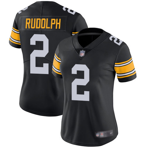 Steelers #2 Mason Rudolph Black Alternate Women's Stitched Football Vapor Untouchable Limited Jersey