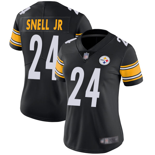 Steelers #24 Benny Snell Jr. Black Team Color Women's Stitched Football Vapor Untouchable Limited Jersey