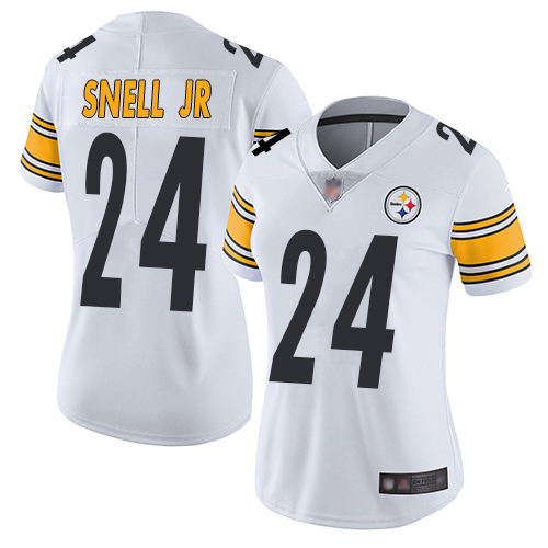 Steelers #24 Benny Snell Jr. White Women's Stitched Football Vapor Untouchable Limited Jersey