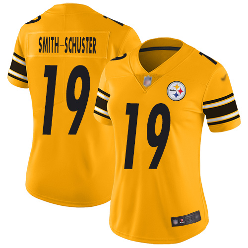 Steelers #19 JuJu Smith-Schuster Gold Women's Stitched Football Limited Inverted Legend Jersey