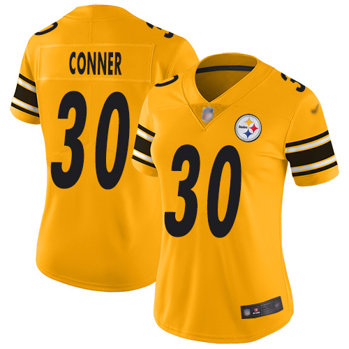 Steelers #30 James Conner Gold Women's Stitched Football Limited Inverted Legend Jersey