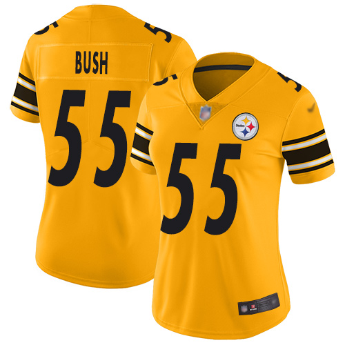 Steelers #55 Devin Bush Gold Women's Stitched Football Limited Inverted Legend Jersey