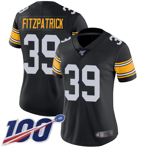 Steelers #39 Minkah Fitzpatrick Black Alternate Women's Stitched Football 100th Season Vapor Limited Jersey Steelers #39 Minkah Fitzpatrick Black Alternate Women's Stitched Football 100th Season Vapor Limited Jersey